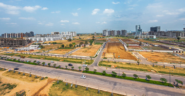 an aerial view of the plots for sale in vatika inxt a project by vatika group