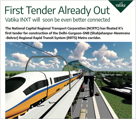Delhi-Gurgaon-SNB RRTS metro corridor will pass through NH 48 near Vatika India Next