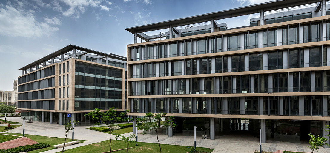 outside front view of vatika inxt city centre an office space project by vatika group
